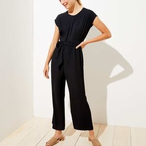 LOFT petite v-back tie-waist jumpsuit